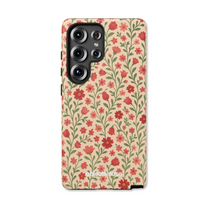 Samsung Galaxy Cute Abstract Art Phone case with floral pattern on a white background