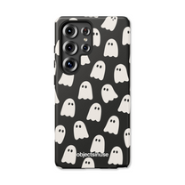Samsung Galaxy Abstract Art Cute Phone case with ghost pattern on a black background