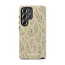 Samsung Galaxy Abstract Art Cute Phone case with floral pattern on a beige background