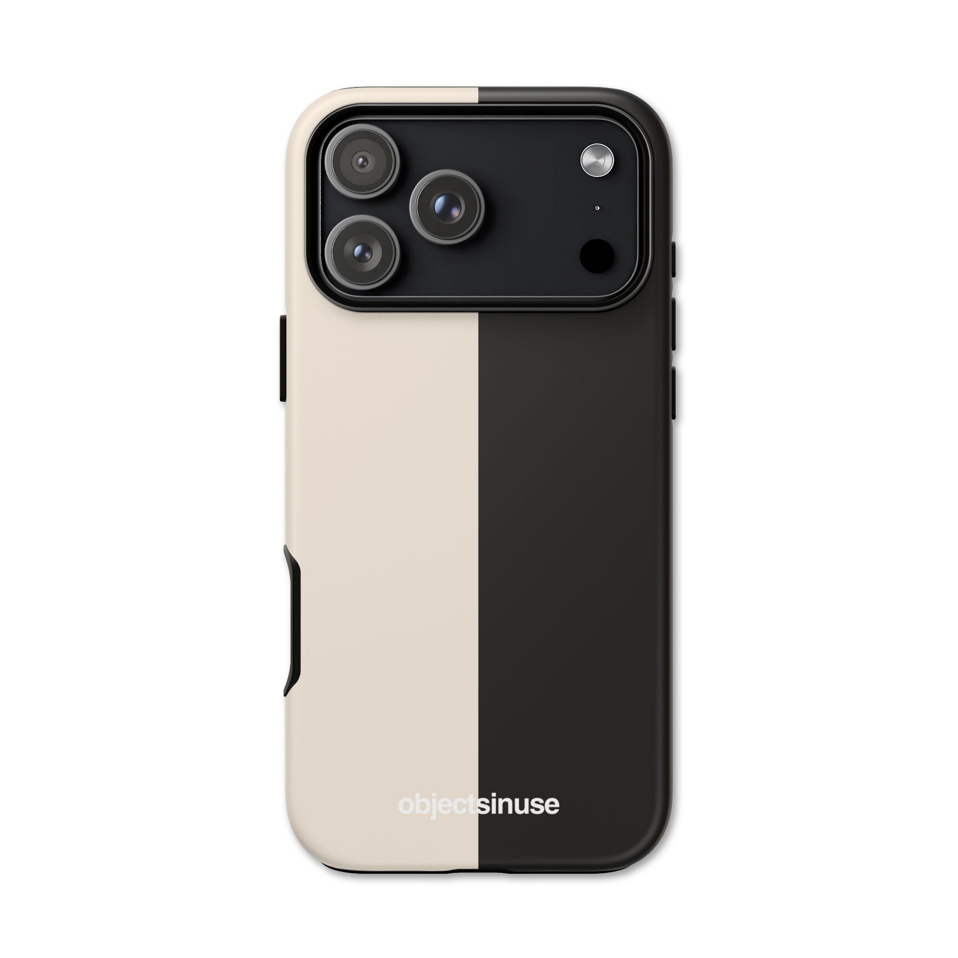 Abstract Apple iPhone Abstract White and Black Phone case Two-tone phone case with beige and black design on a white background
