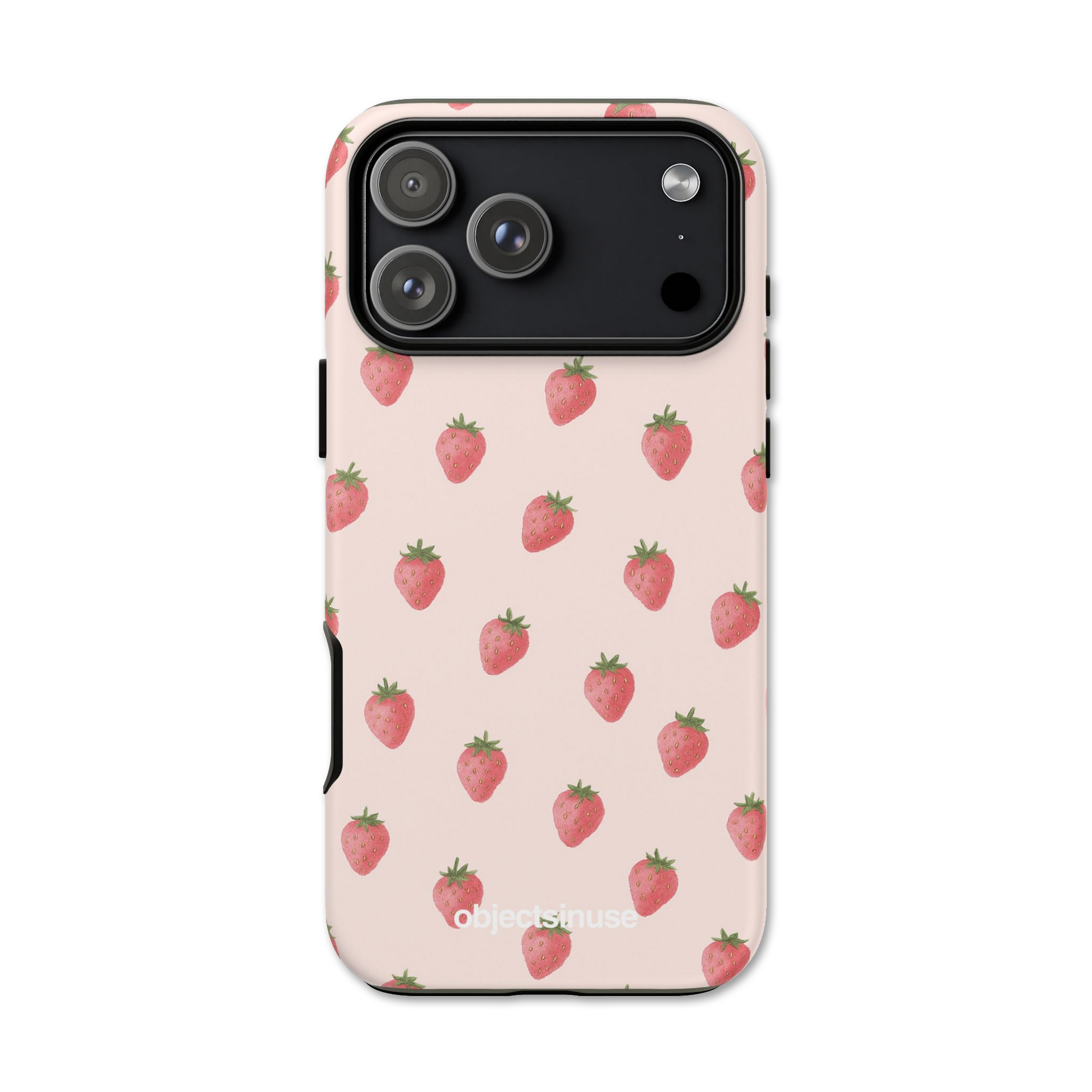 Apple iPhone Cute Abstract Art Phone case with strawberry pattern on a white background