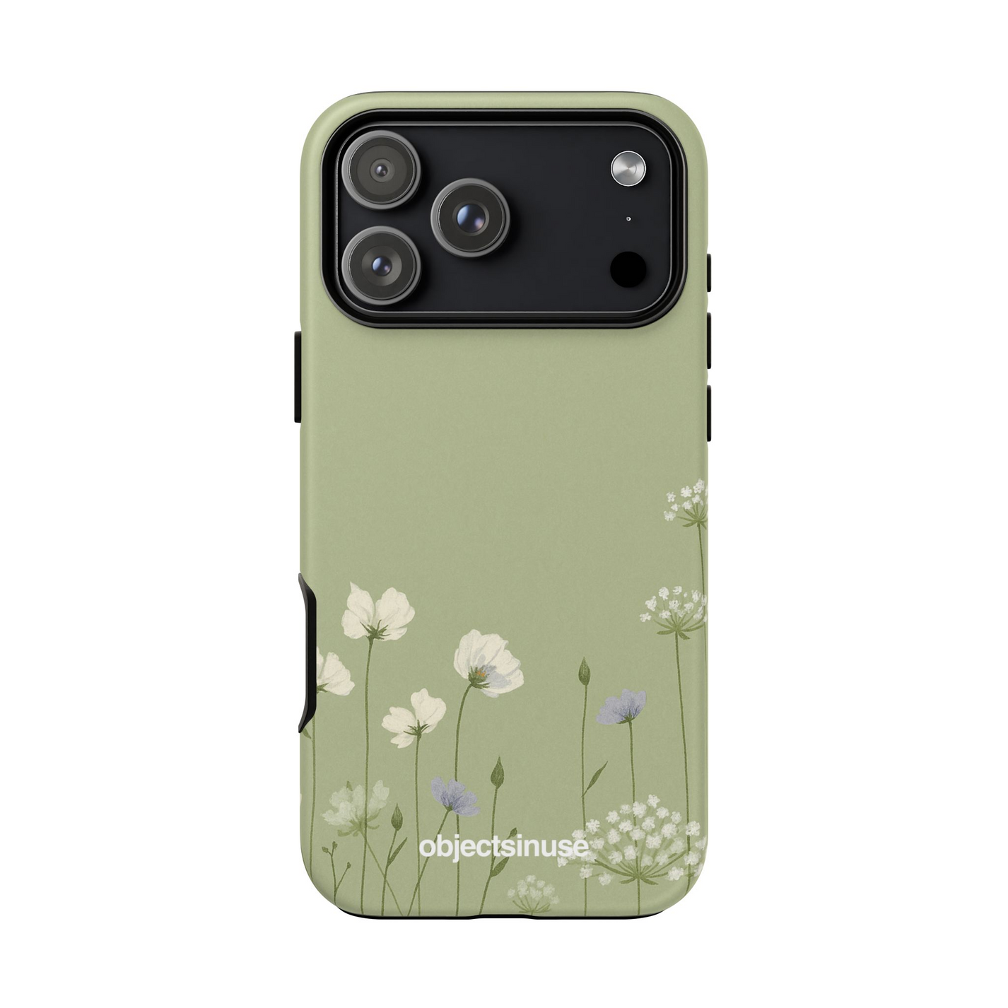 Apple iPhone Phone case with floral design on a light green background