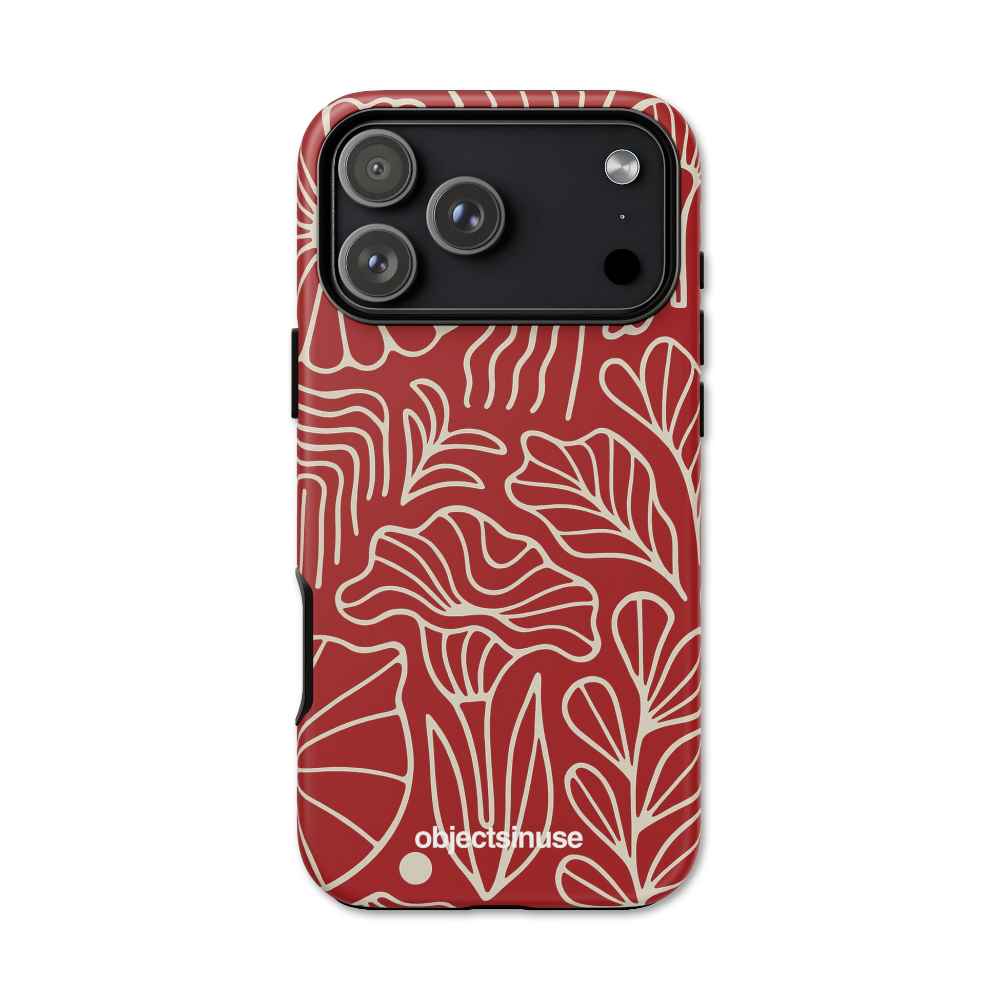Apple iPhone Cute Abstract Phone case with red and white abstract pattern on a white background
