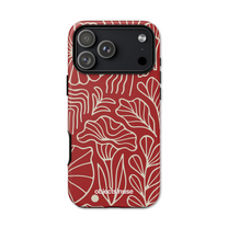 Apple iPhone Cute Abstract Phone case with red and white abstract pattern on a white background