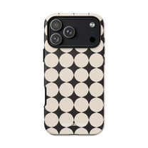 Apple iPhone Cute Abstract Art White and Black Phone case with black and white circular pattern on a white background