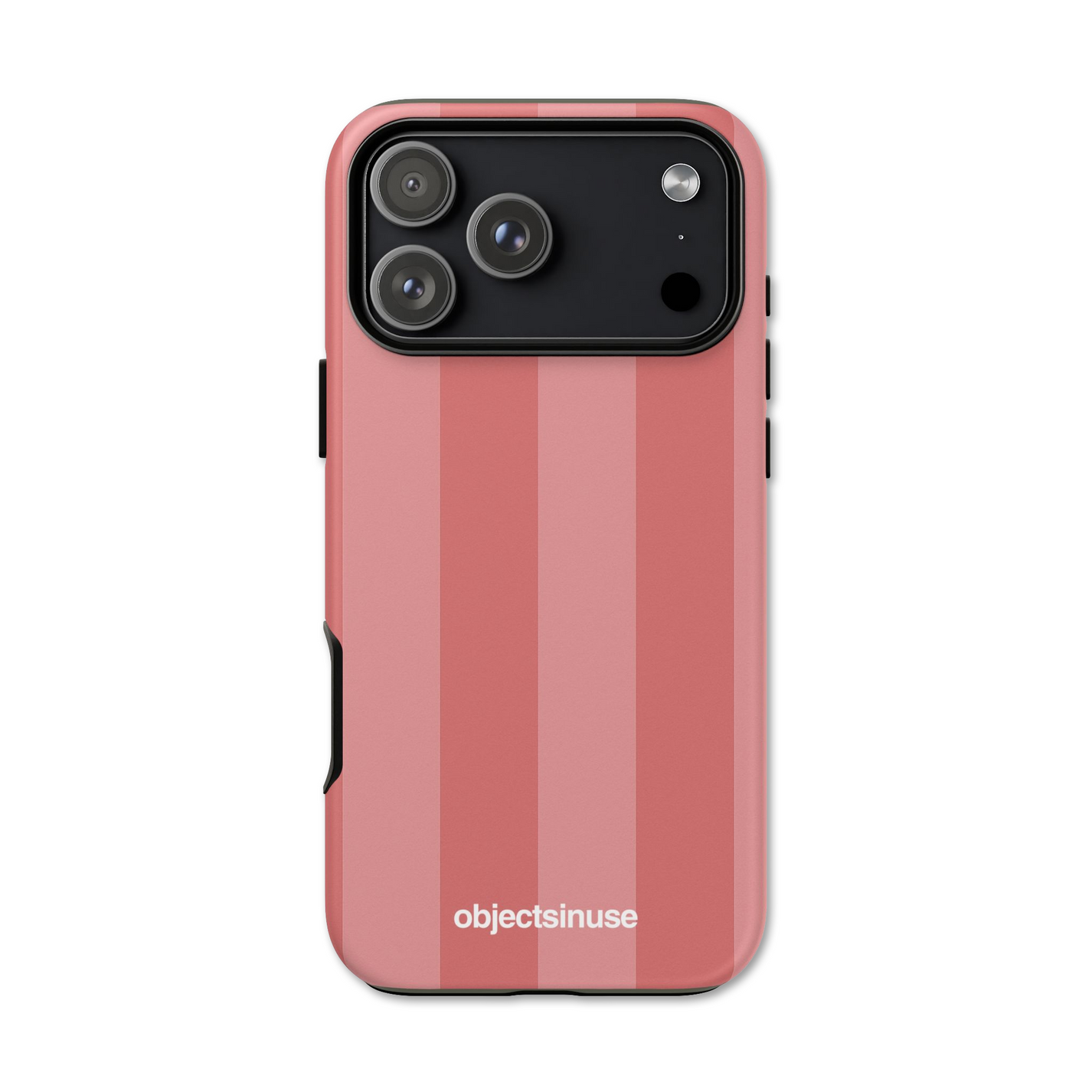Apple iPhone Cute Phone case with pink and white striped design on a white background