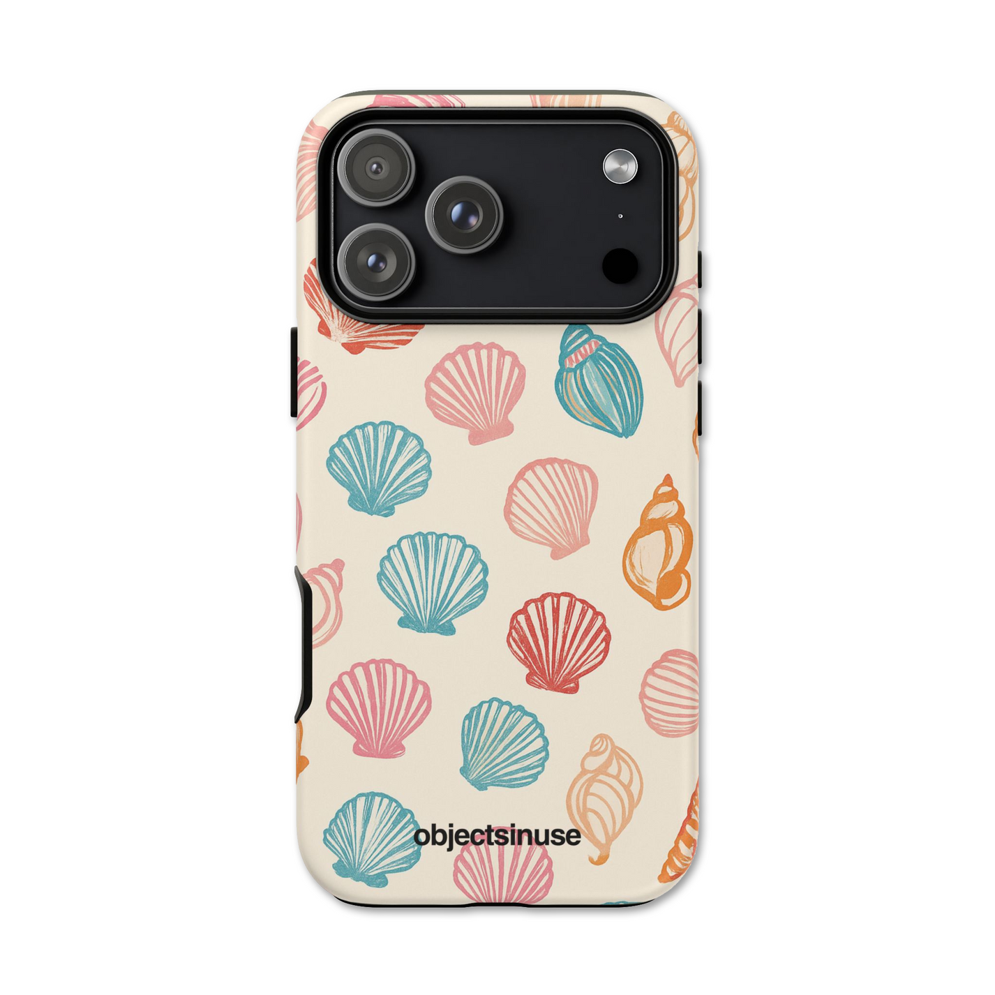 Apple iPhone Cute Abstract Art Phone case with colorful shell pattern on a white background